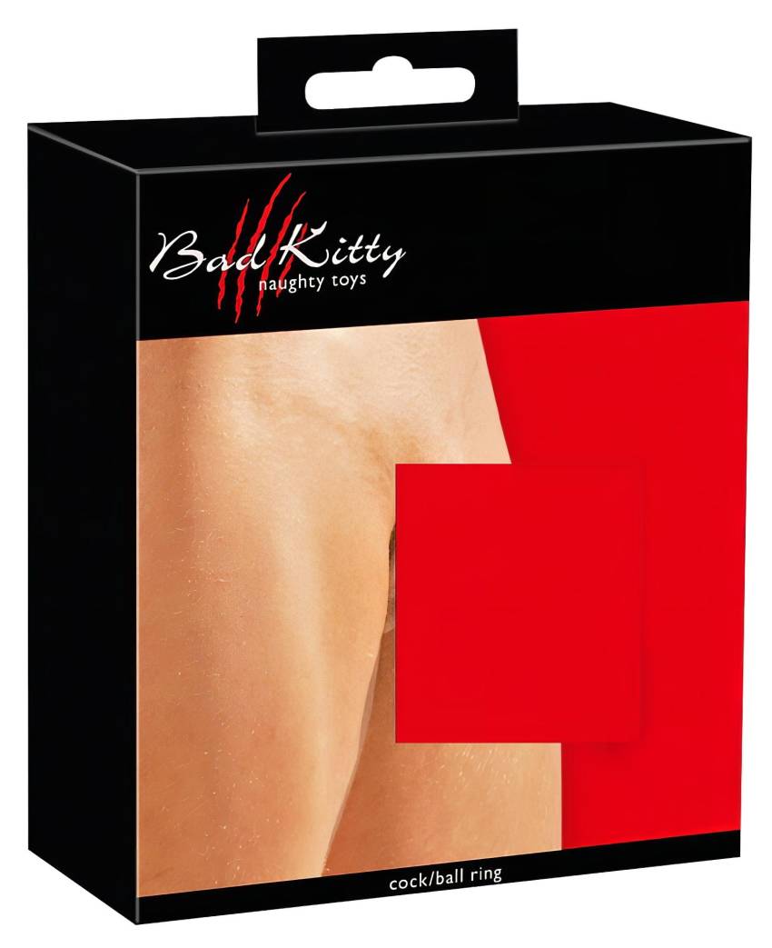 Bad Kitty - bőr heregyűrű és péniszgyűrű (fekete) - Image 3