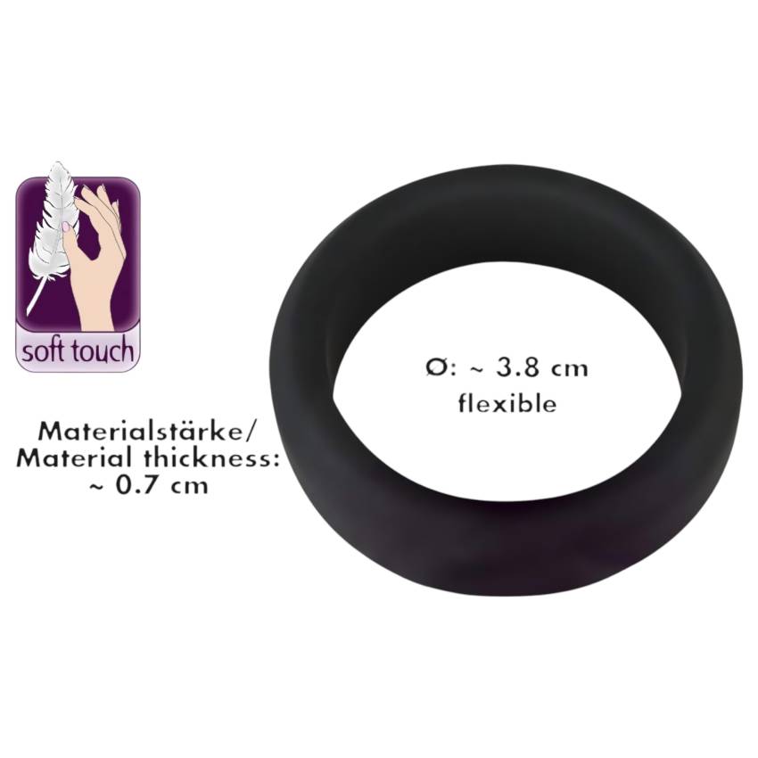 Black Velvet - vastagfalú péniszgyűrű (3,8cm) - fekete - Image 5