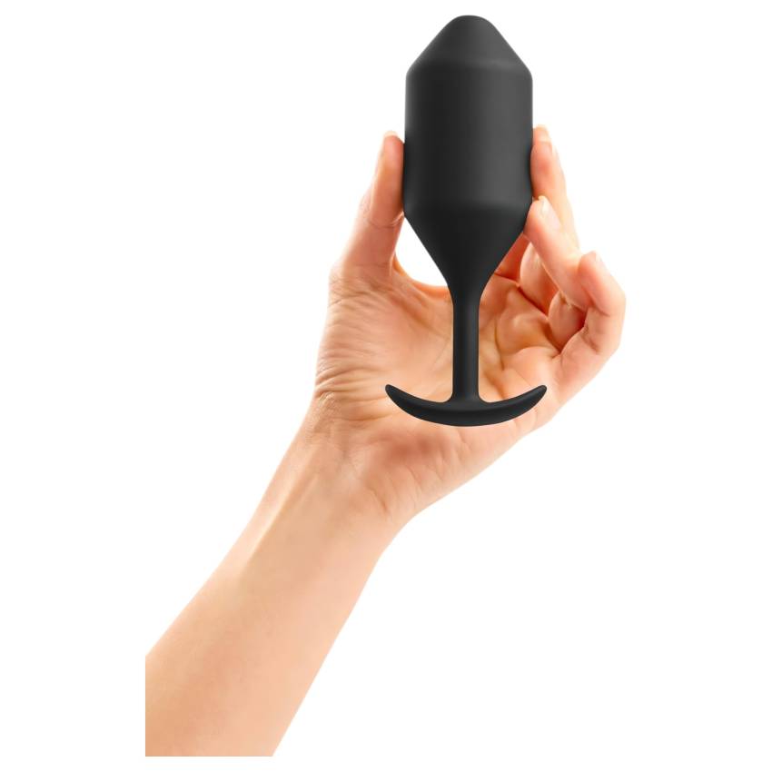 b-vibe Snug Plug 4 - dupla golyós anál plug (257g) - fekete - Image 5