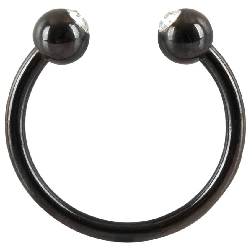 Rebel Glans Ring - strasszos makkgyűrű ékszer (fekete) - Image 2