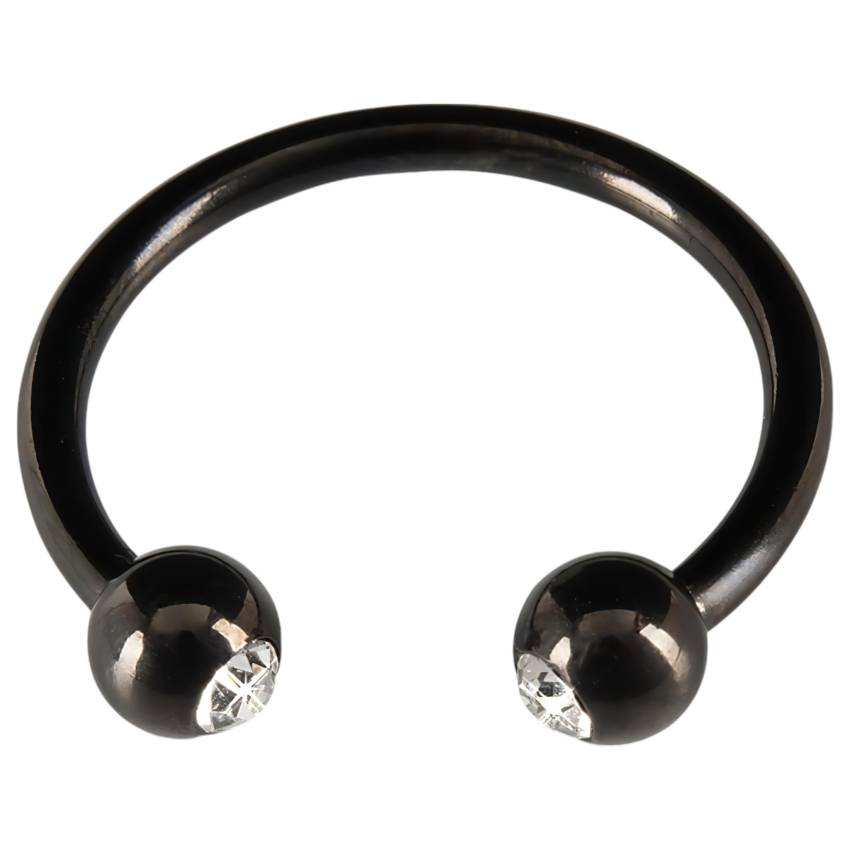 Rebel Glans Ring - strasszos makkgyűrű ékszer (fekete) - Image 3