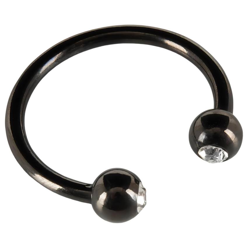Rebel Glans Ring - strasszos makkgyűrű ékszer (fekete) - Image 4
