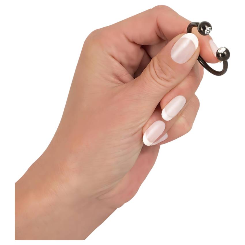 Rebel Glans Ring - strasszos makkgyűrű ékszer (fekete) - Image 5