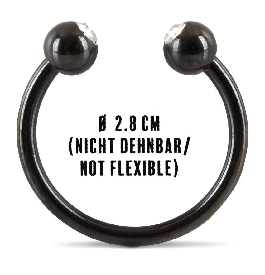 Rebel Glans Ring - strasszos makkgyűrű ékszer (fekete) - Image 7