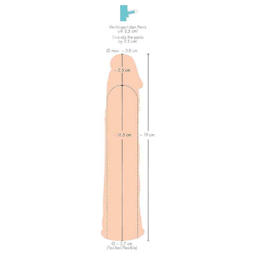 You2Toys - Silicone - hosszabbító péniszköpeny (natúr) - 19cm - Image 8