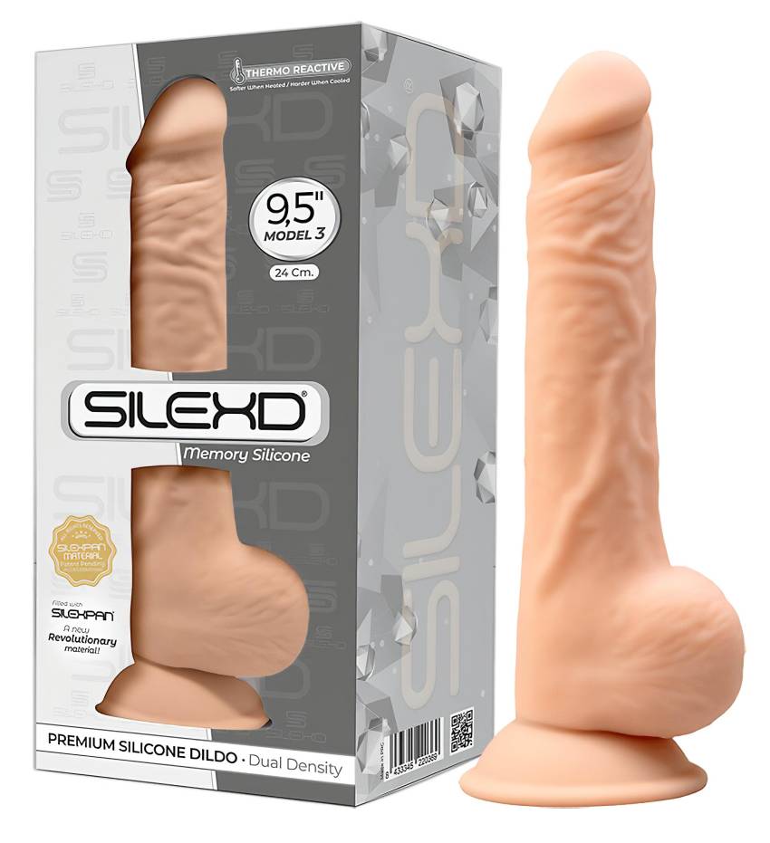 Silexd 9,5 - tapadókorongos dildó - 24cm (natúr)