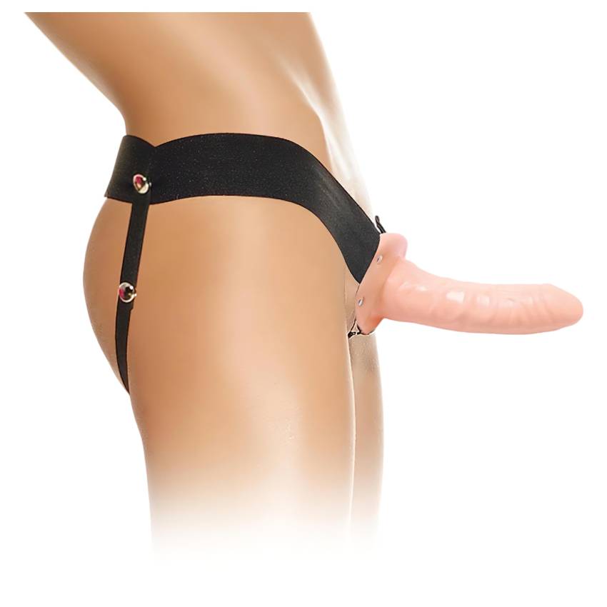Fetish Strap-On 6 - felcsatolható, üreges dildó (natúr) - Image 2