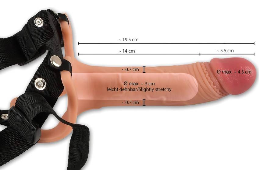 Realistixxx Strap-on - felcsatolható, üreges dildó (natúr) - Image 6
