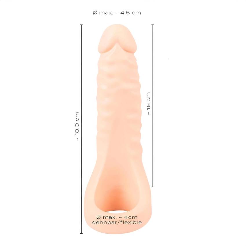 Realistixxx Double F - élethű dildó péniszgyűrűvel (natúr) - Image 7
