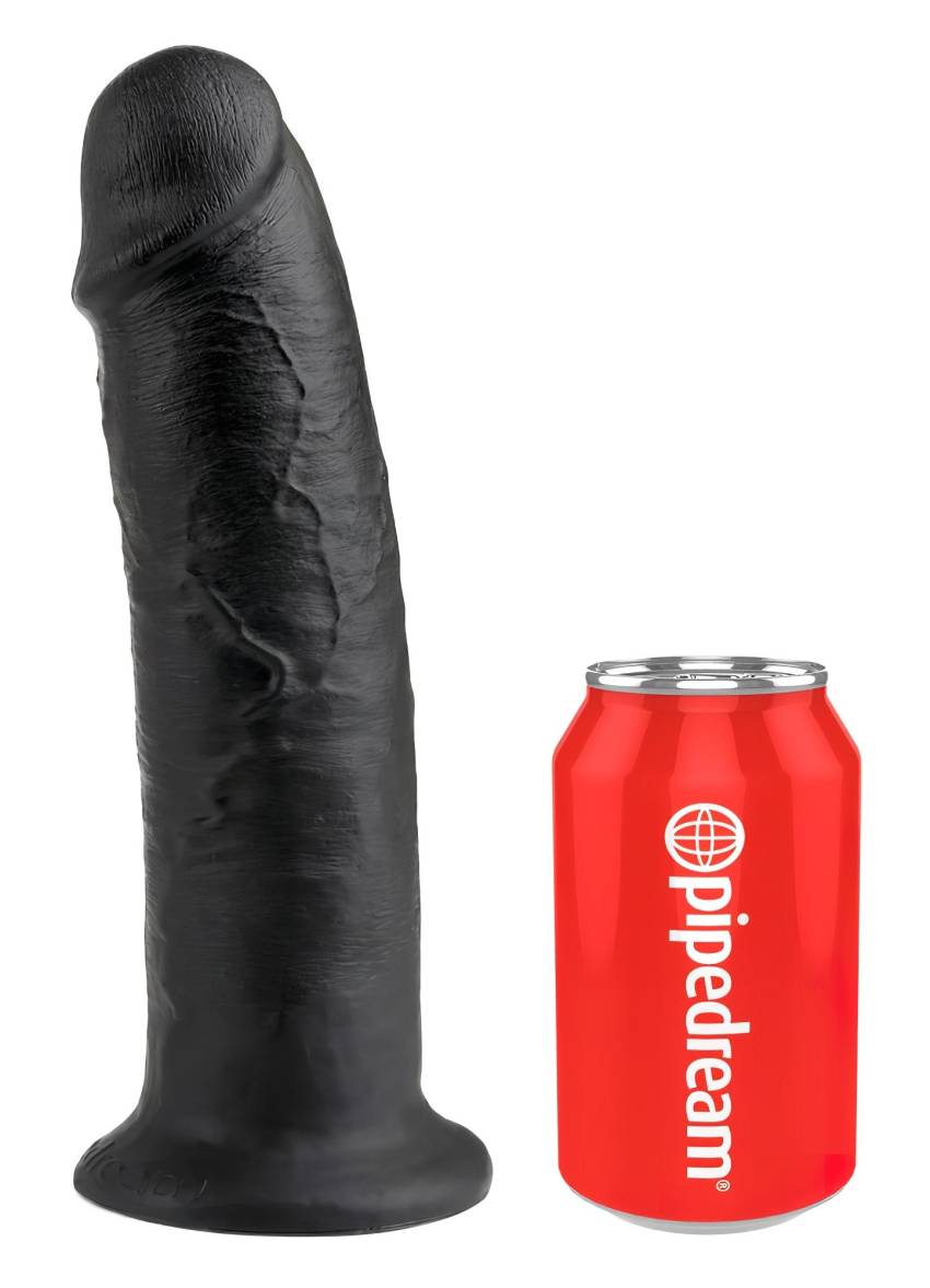 King Cock 10 - tapadókorongos dildó (25cm) - fekete - Image 2