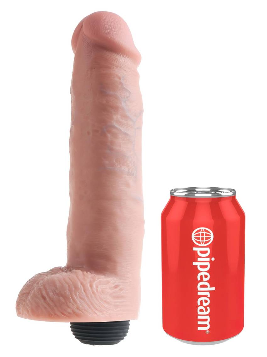 King Cock 10 - élethű spriccelő dildó (25cm) - natúr - Image 2