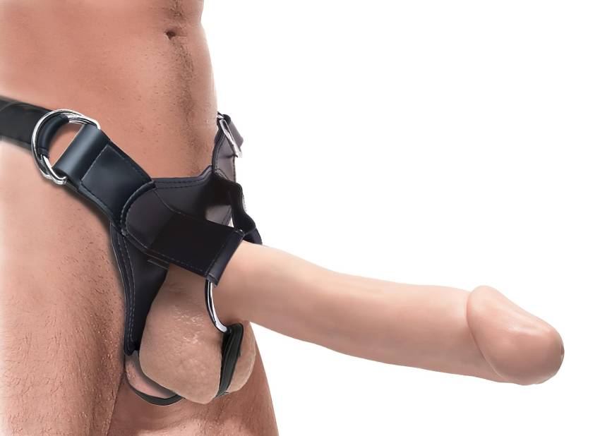 Fetish Strap-On 12 - felcsatolható, üreges dildó (natúr) - Image 2