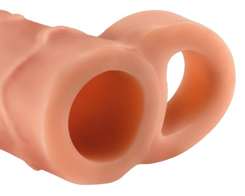 X-TENSION Perfect 1 - heregyűrűs péniszköpeny (17,7cm) - natúr - Image 3
