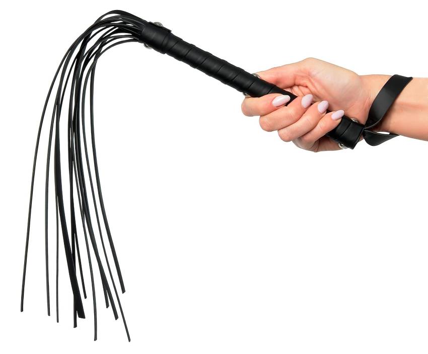 Fetish Fantasy Deluxe Cat-O-Nine - korbács (65cm) - fekete - Image 4