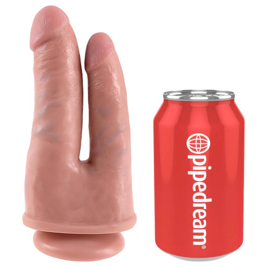 King Cock Double Penetrator - élethű dupla dildó (natúr) - Image 2