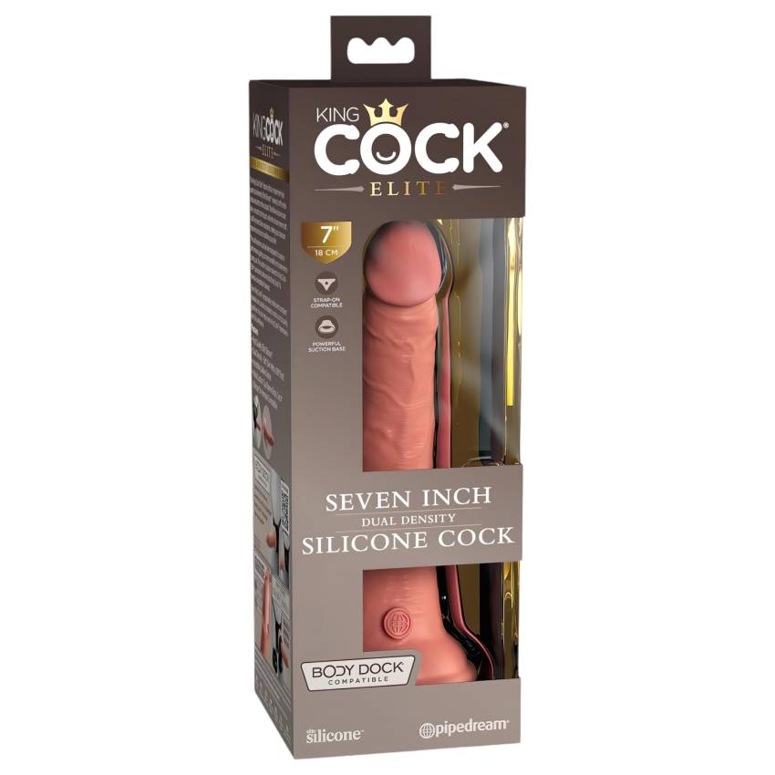 King Cock Elite 7- tapadókorongos, élethű dildó (18cm) - natúr - Image 3