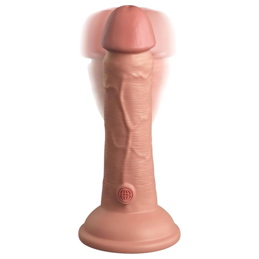 King Cock Elite 6 - tapadókorongos vibrátor (15cm) - natúr - Image 5