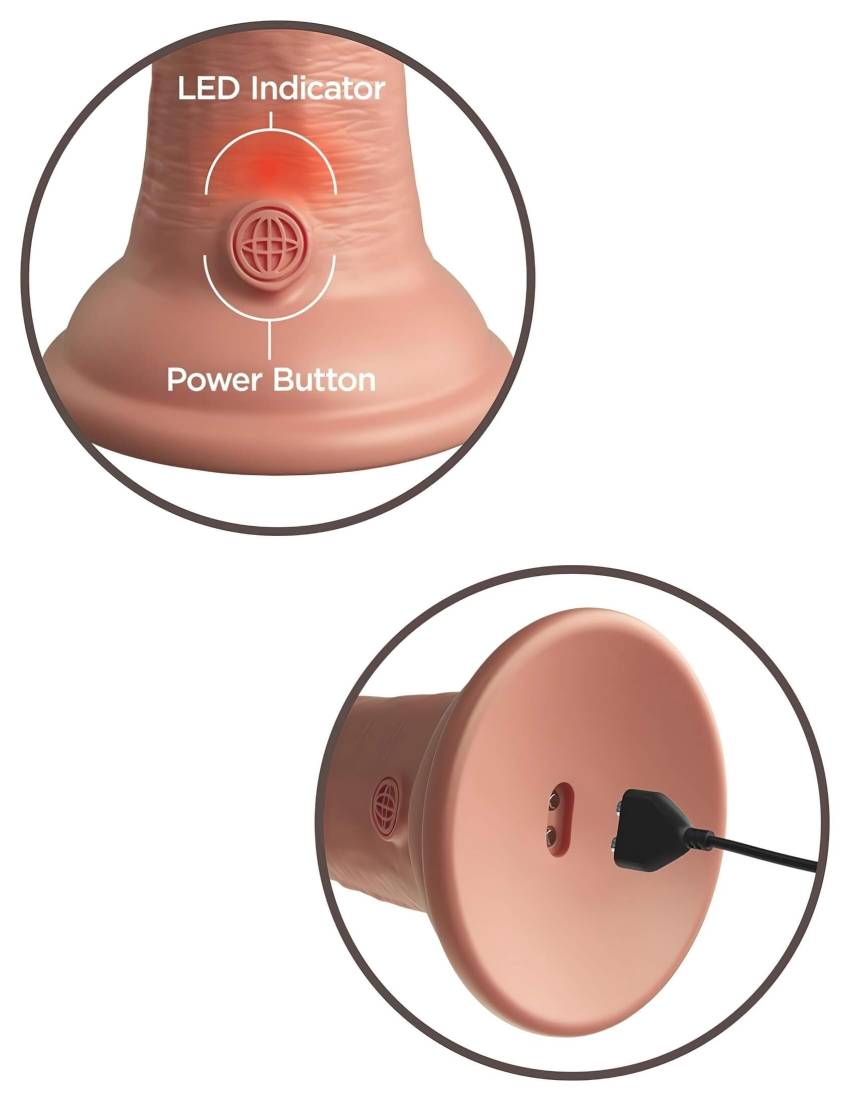 King Cock Elite 6 - tapadókorongos vibrátor (15cm) - natúr - Image 7