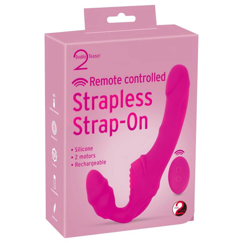 Strepless Strap-On - felcsatolható vibrátor (pink) - Image 2