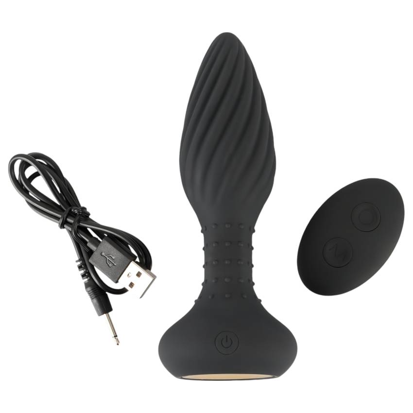 ANOS - forgó gyöngyös anál vibrátor (fekete) - Image 8