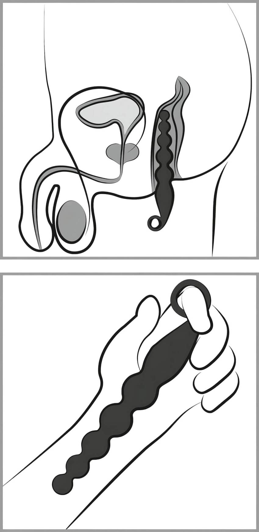 ANOS Anal Beads - gyöngyös anál vibrátor (fekete) - Image 10