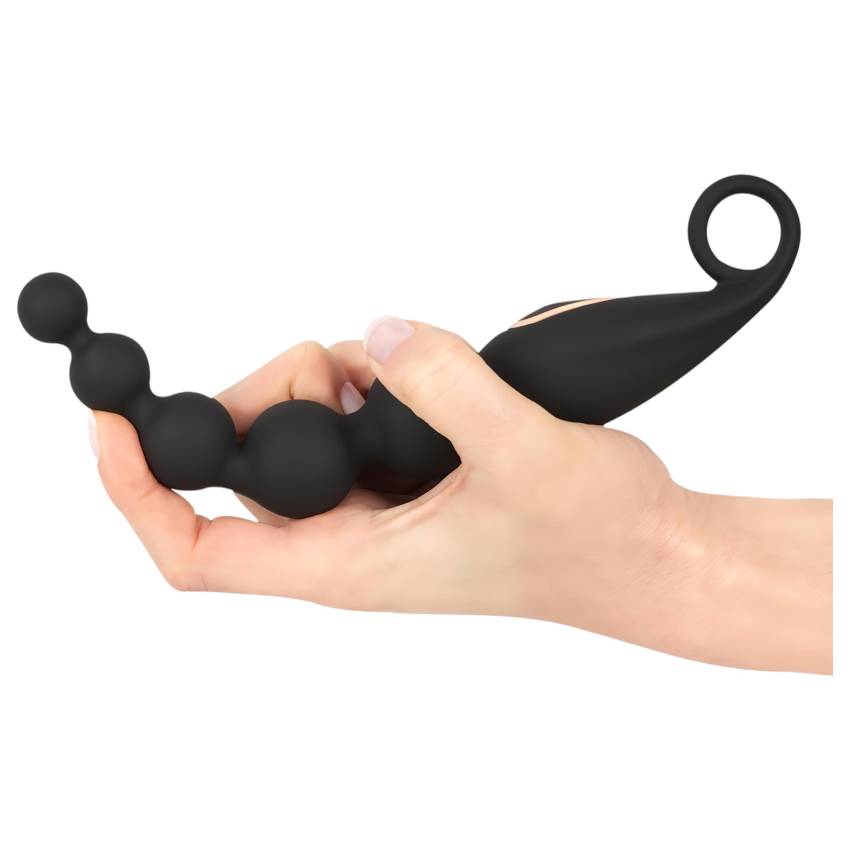 ANOS Anal Beads - gyöngyös anál vibrátor (fekete) - Image 6