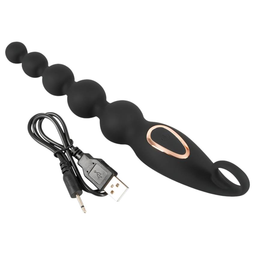 ANOS Anal Beads - gyöngyös anál vibrátor (fekete) - Image 7