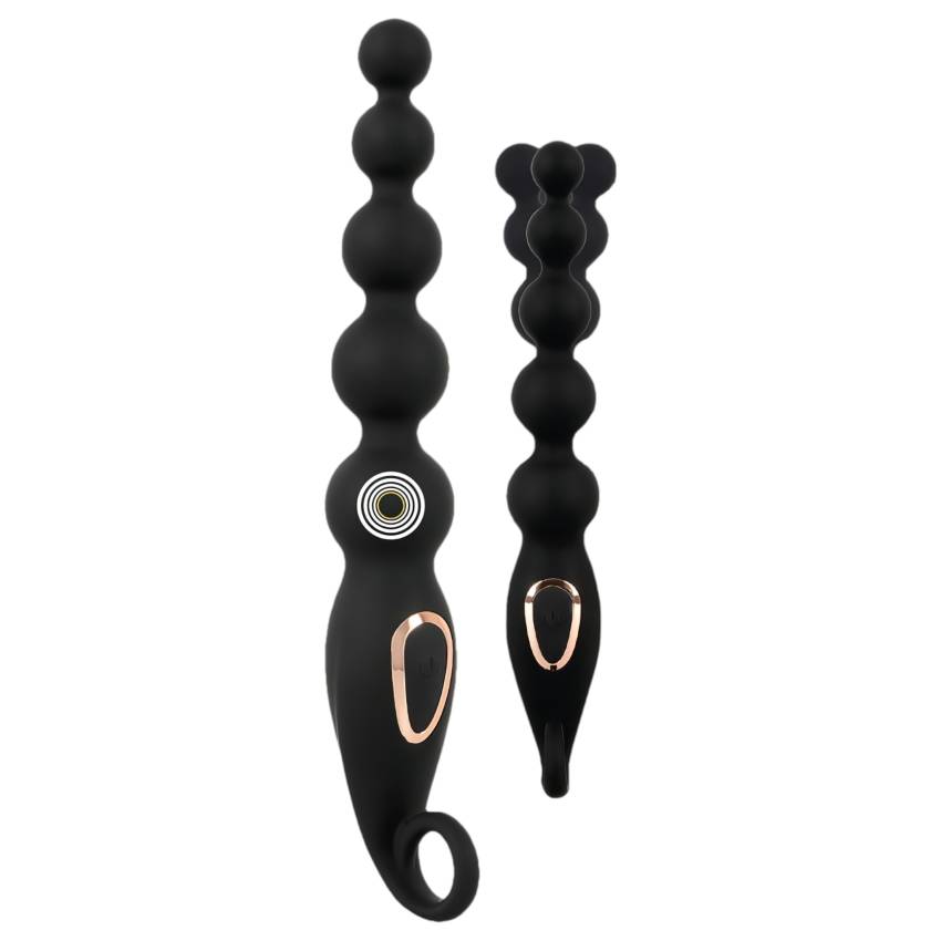 ANOS Anal Beads - gyöngyös anál vibrátor (fekete) - Image 9
