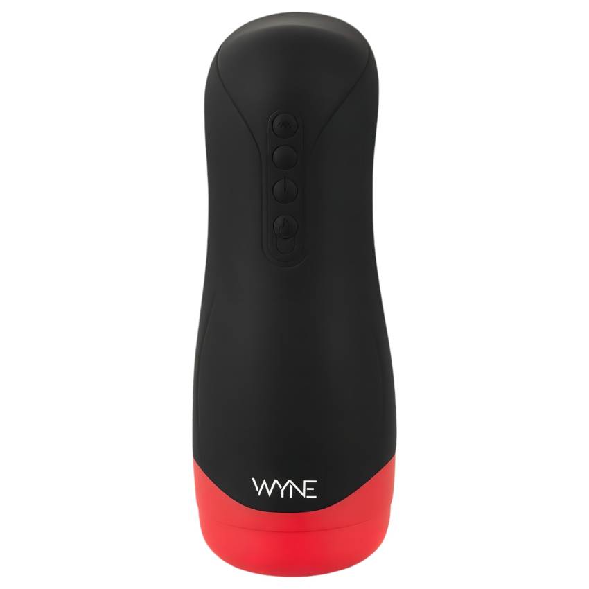 WYNE 01 - akkus, rezgő-szívó, melegítő maszturbátor (fekete) - Image 3