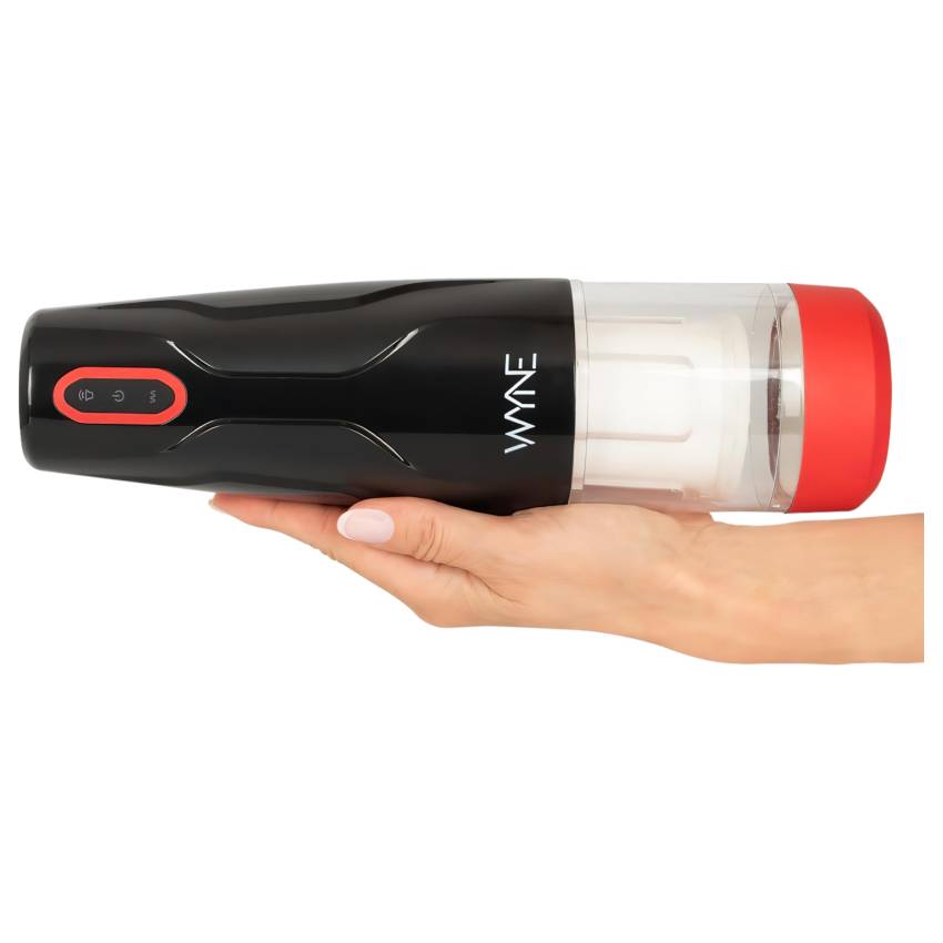 WYNE 05 - akkus, forgó maszturbátor (fekete-fehér) - Image 6