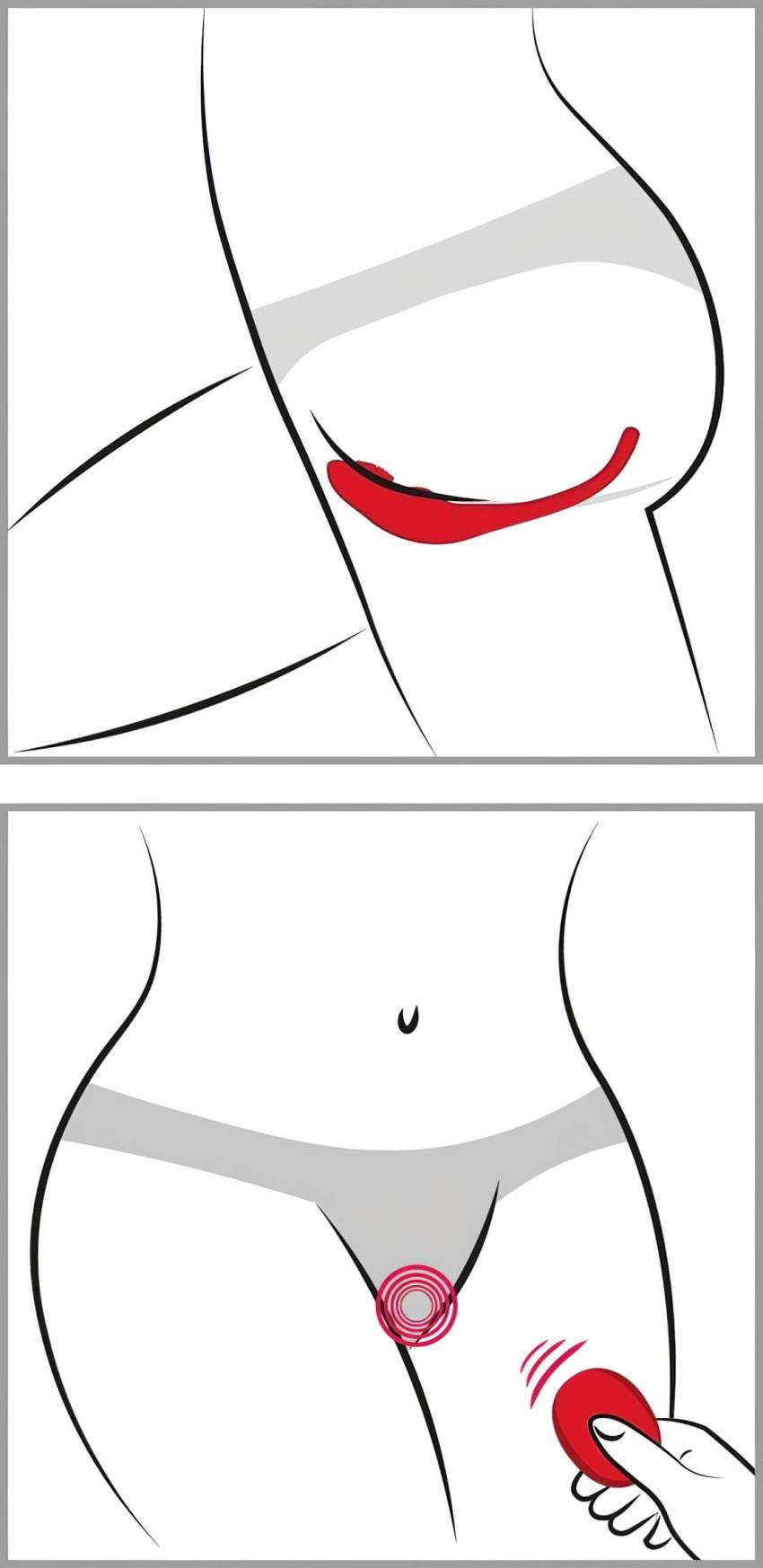 SMILE Slim Panty - akkus, rádiós csikló vibrátor (piros) - Image 13