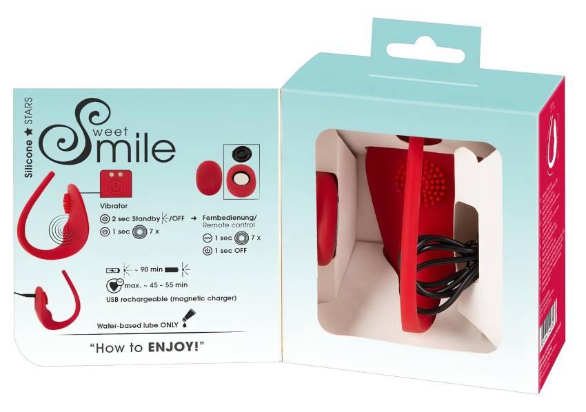 SMILE Slim Panty - akkus, rádiós csikló vibrátor (piros) - Image 2