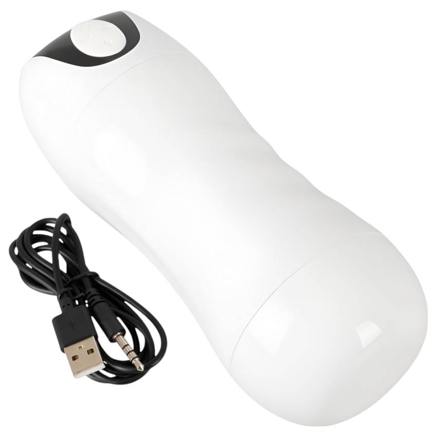 STROKER - akkus, szívó-rezgő maszturbátor (fehér) - Image 15