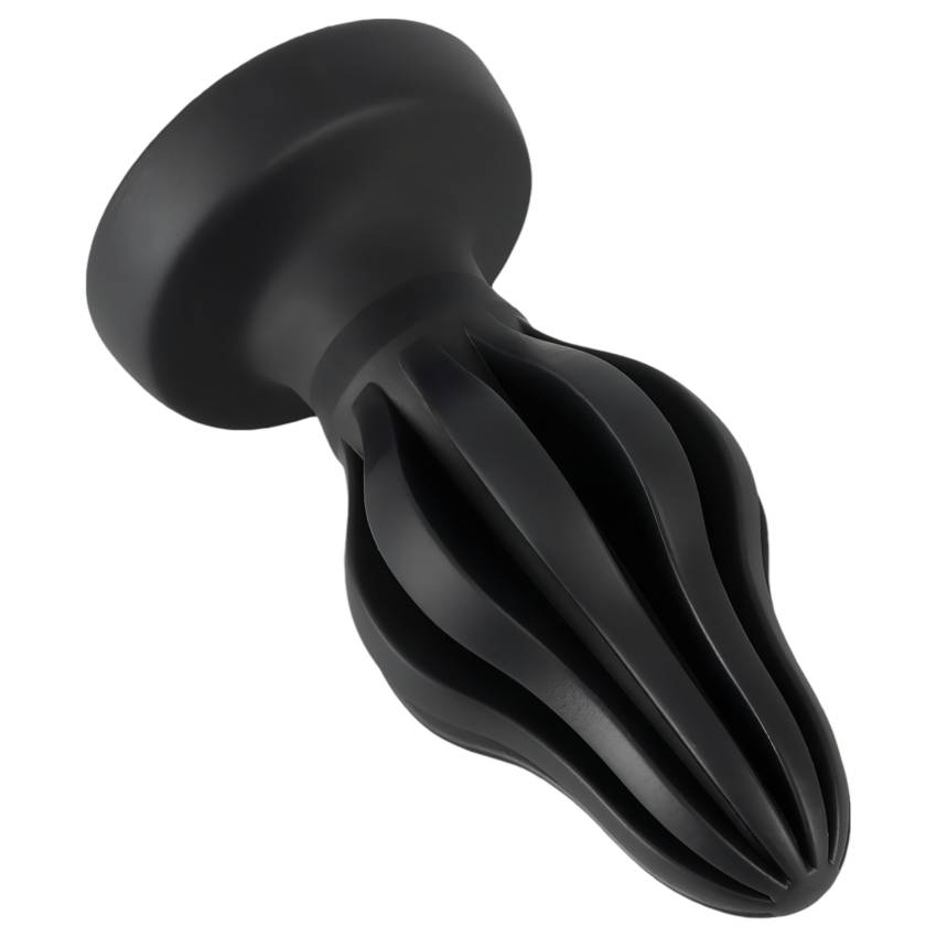 ANOS - bordázott puha anál plug - 7cm (fekete) - Image 4