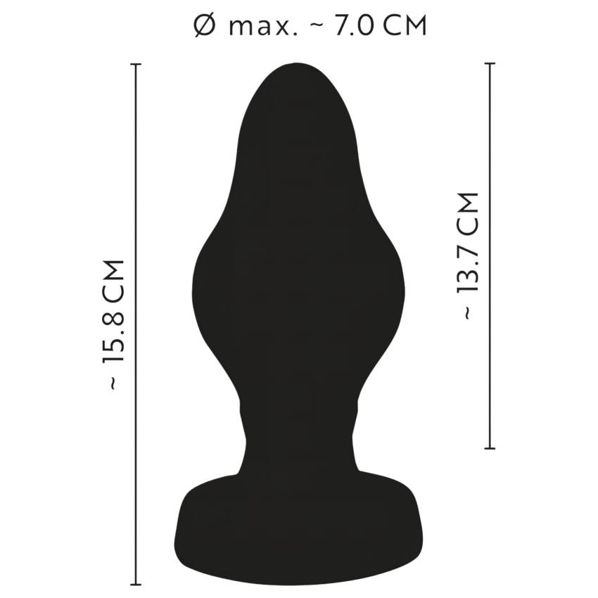 ANOS - bordázott puha anál plug - 7cm (fekete) - Image 9