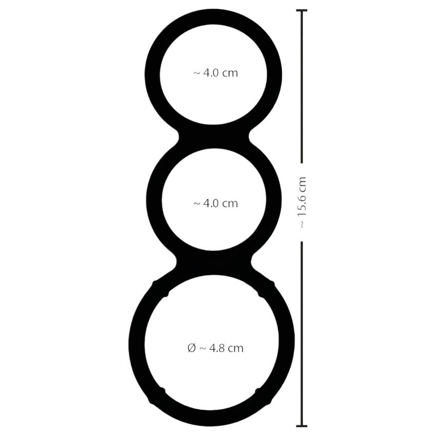 You2Toys - tripla szilikon pénisz- és heregyűrű (ezüst) - Image 7