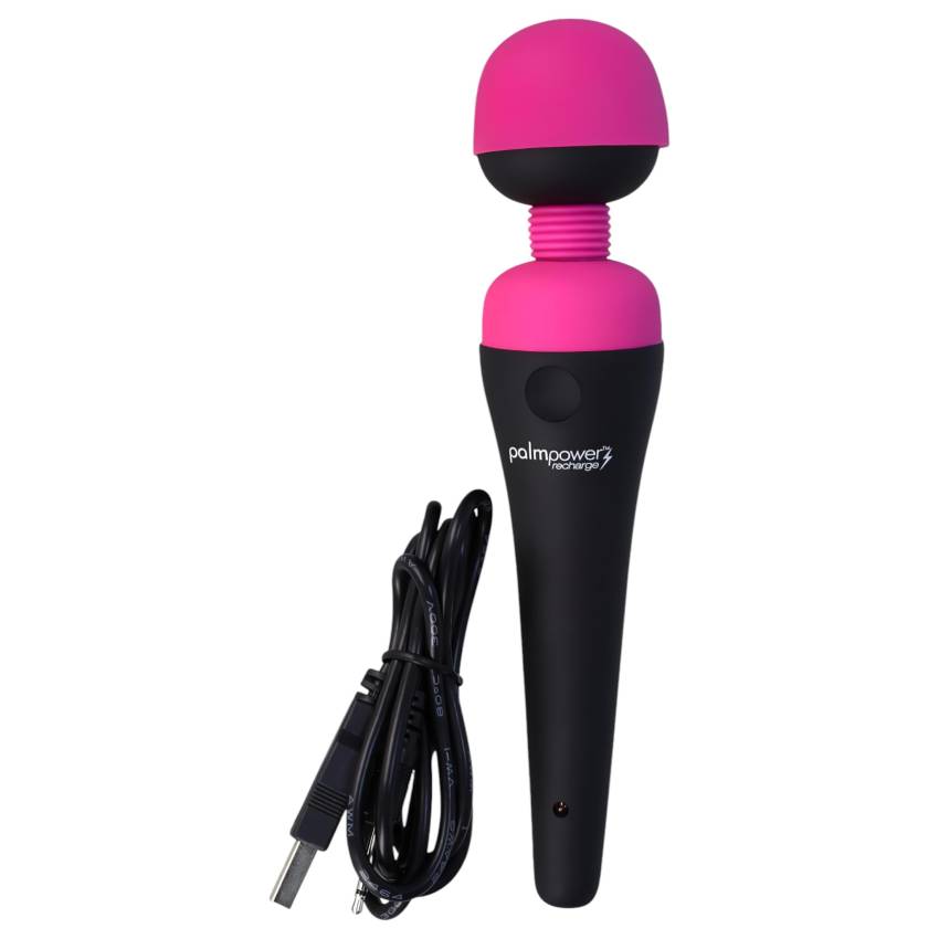 PalmPower Wand - akkus masszírozó vibrátor (pink-fekete) - Image 2