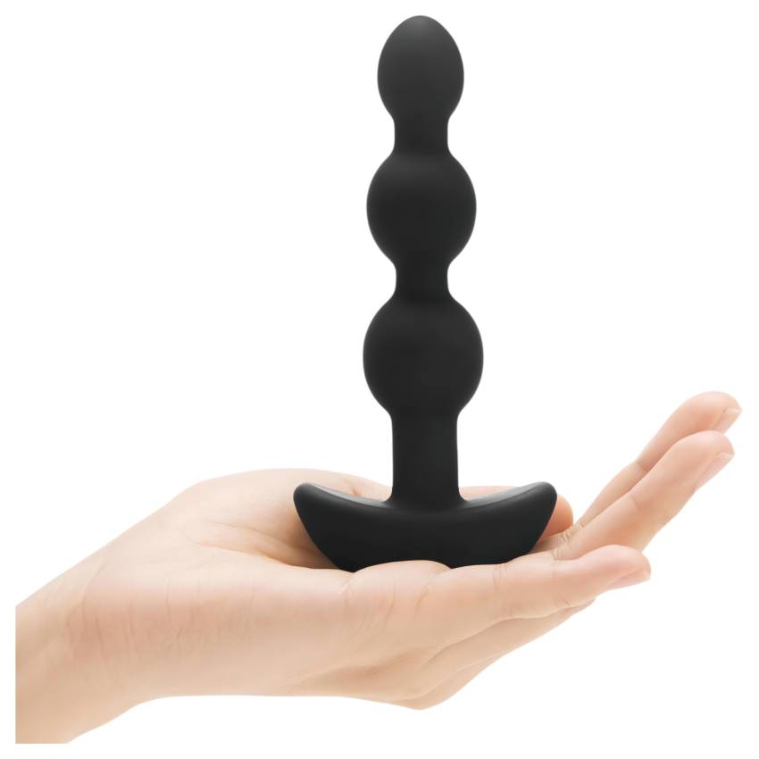 b-Vibe - tripla gyöngyös, akkus anál vibrátor (fekete) - Image 3