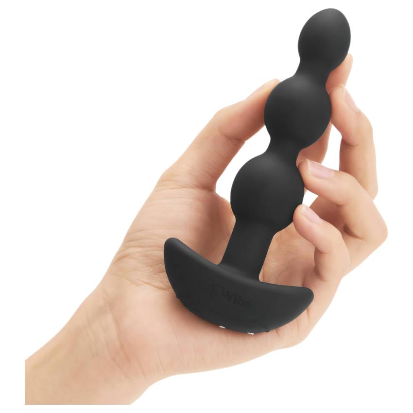 b-Vibe - tripla gyöngyös, akkus anál vibrátor (fekete) - Image 4