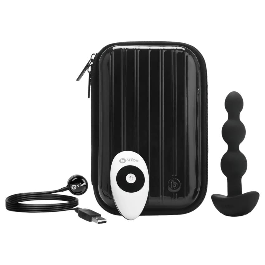 b-Vibe - tripla gyöngyös, akkus anál vibrátor (fekete) - Image 6
