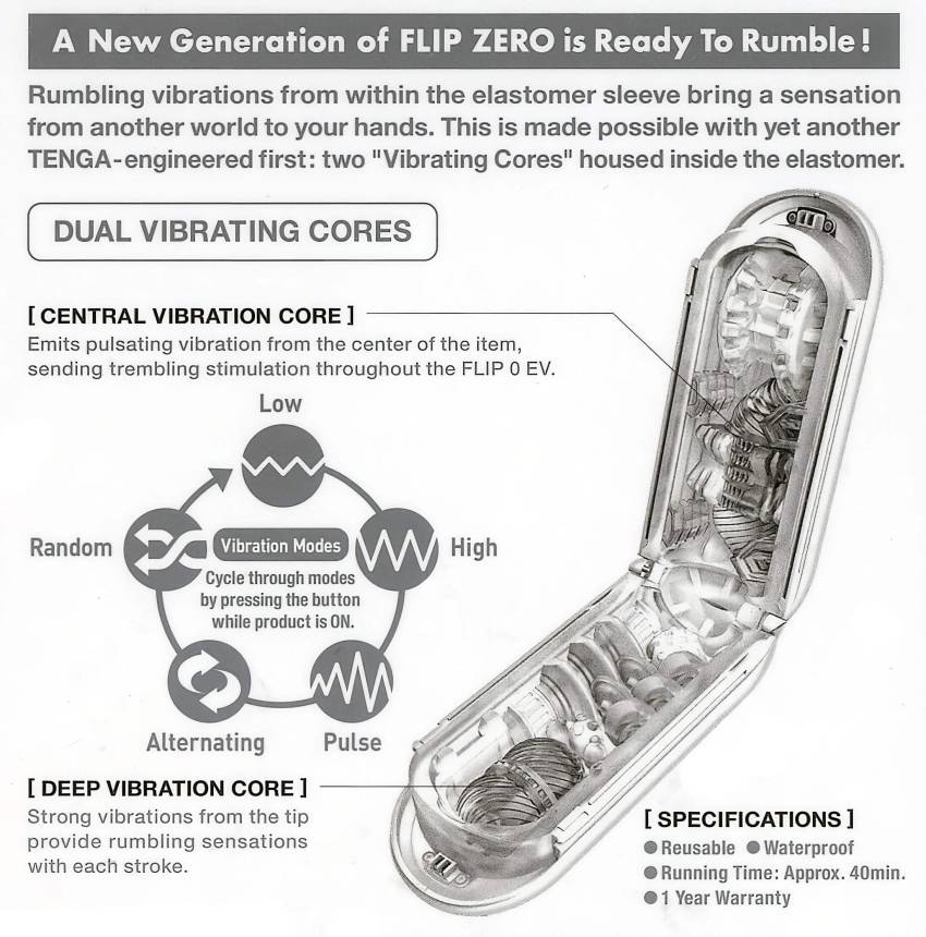 TENGA Flip Zero - vibrációs maszturbátor (fehér) - Image 5