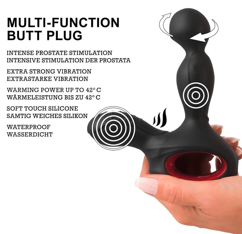 You2Toys Massager - forgó, melegítő prosztata vibrátor (fekete) - Image 12