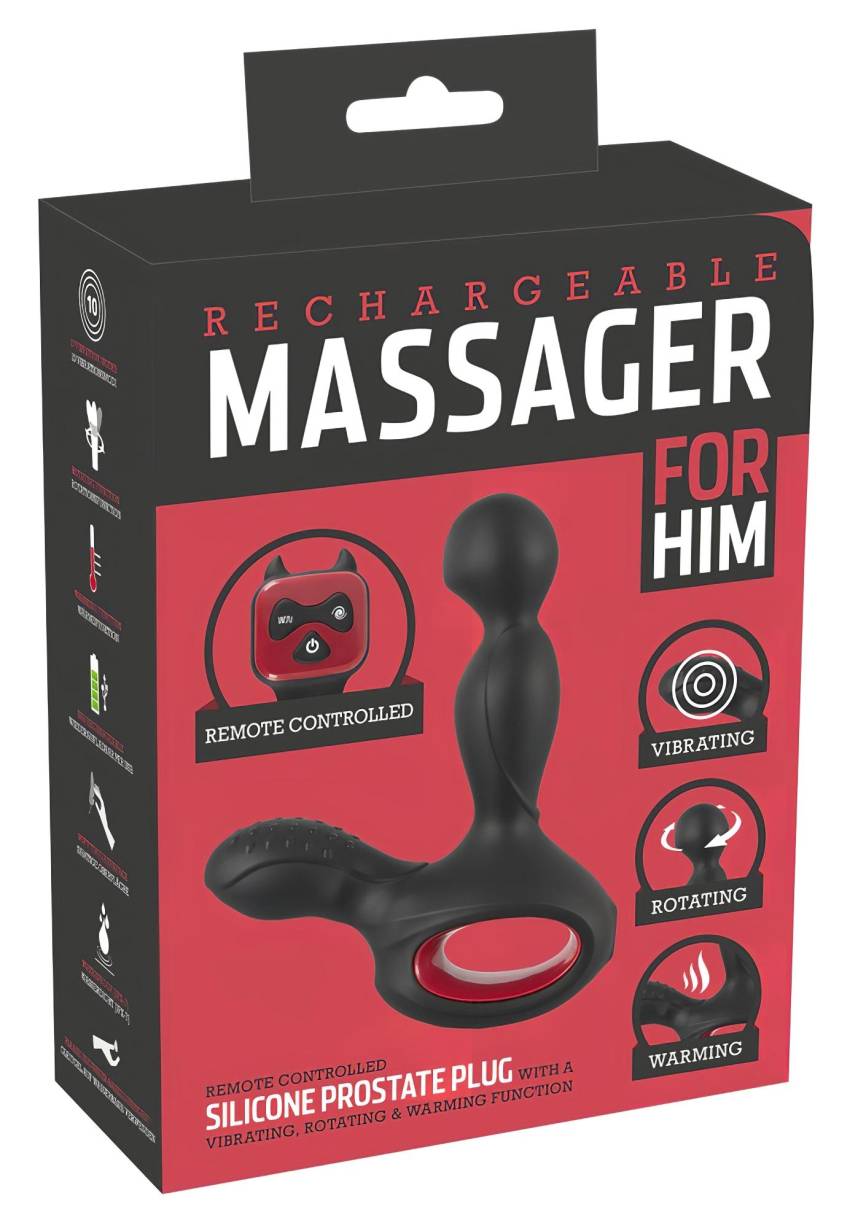 You2Toys Massager - forgó, melegítő prosztata vibrátor (fekete) - Image 14