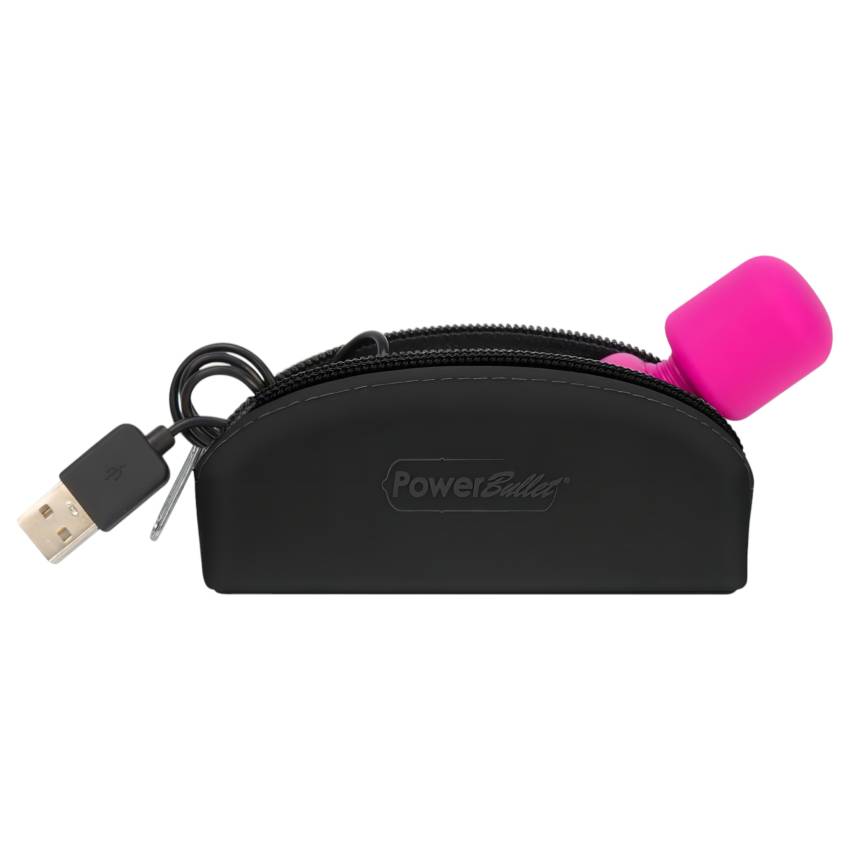 PalmPower Pocket Wand - mini masszírozó vibrátor (pink-fekete) - Image 3