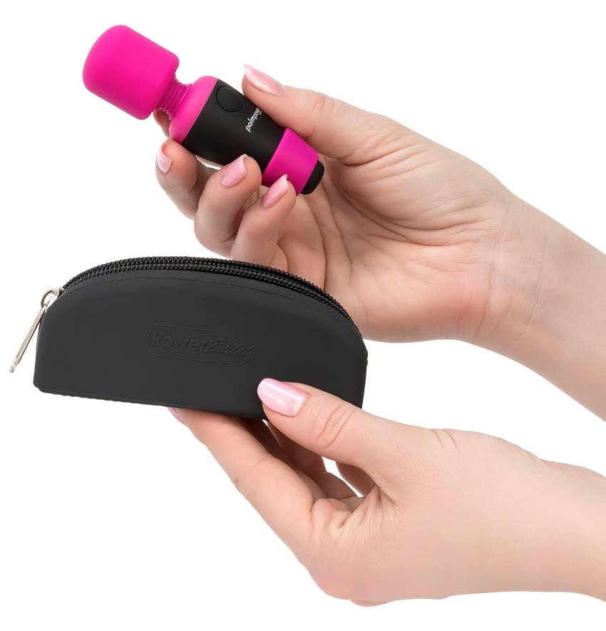 PalmPower Pocket Wand - mini masszírozó vibrátor (pink-fekete) - Image 4