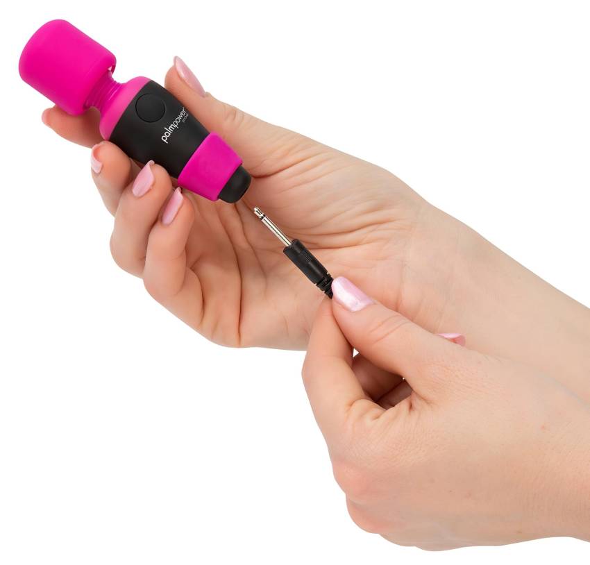 PalmPower Pocket Wand - mini masszírozó vibrátor (pink-fekete) - Image 6