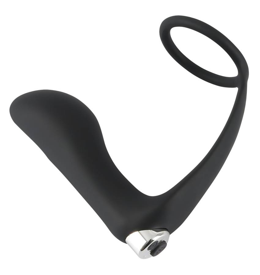 Black Velvet - anál vibrátor péniszgyűrűvel (fekete) - Image 2
