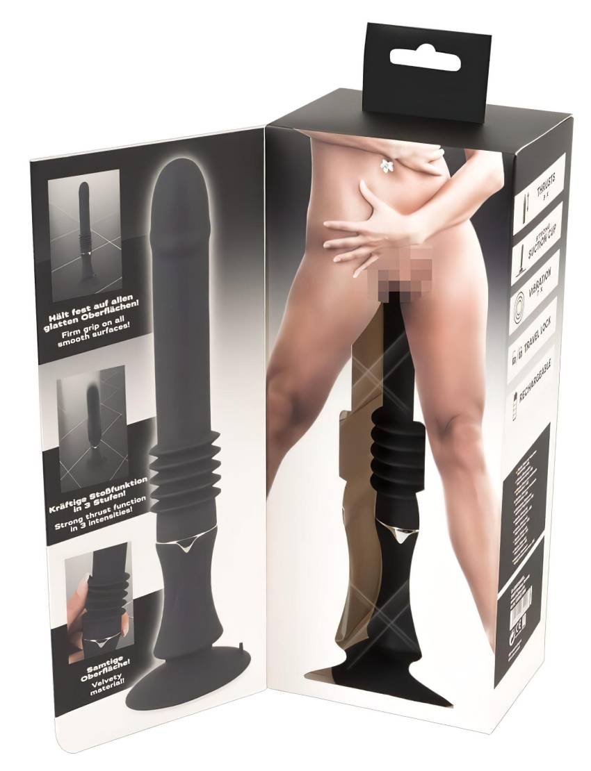 You2Toys Fucking Machine - tapadókorongos lökő vibrátor (fekete) - Image 9