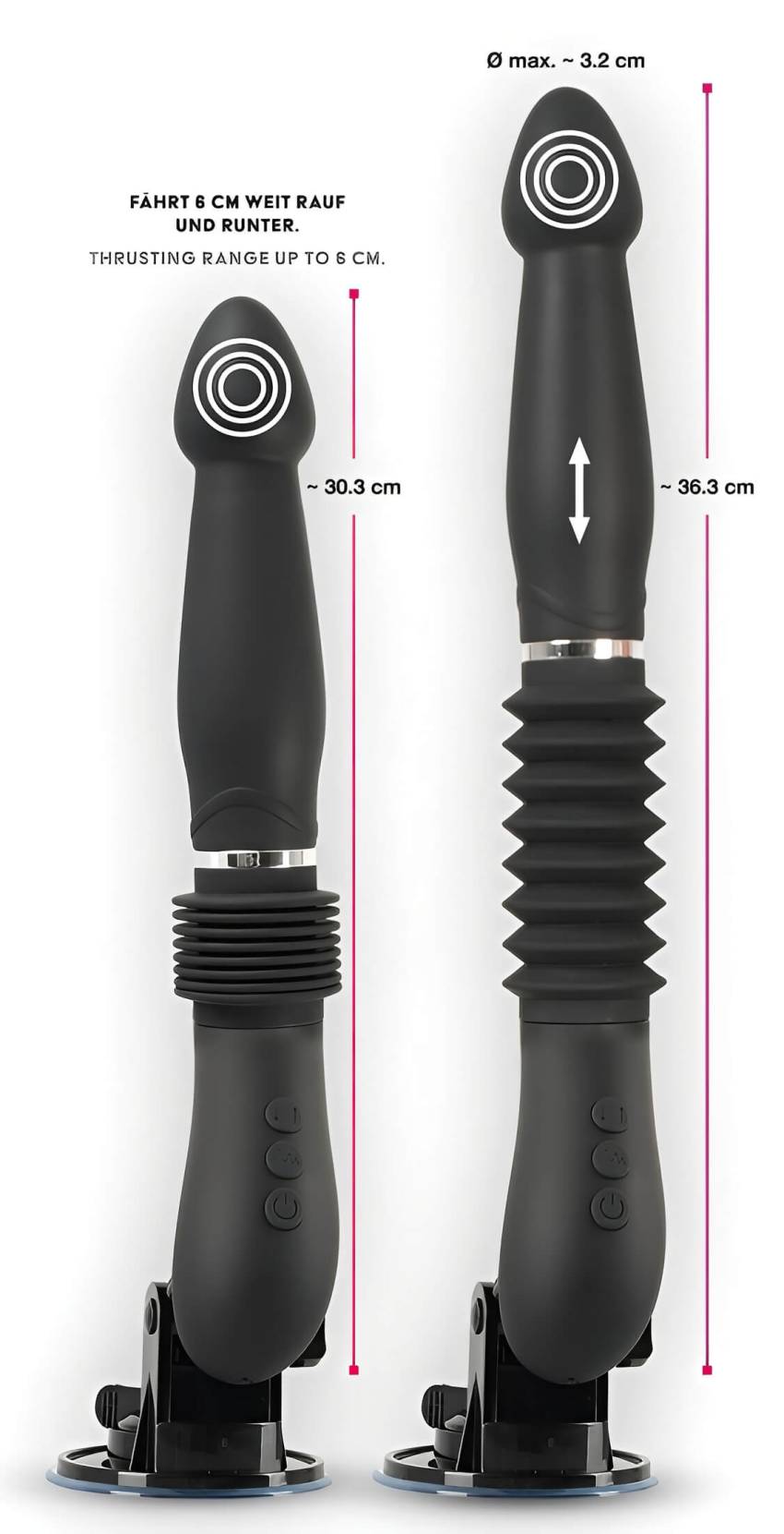 You2Toys - RC Fucking Machine - akkus lökő vibrátor (fekete) - Image 15