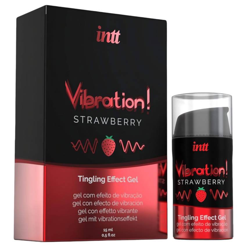 Intt Vibration! - folyékony vibrátor - eper (15ml) - Image 2